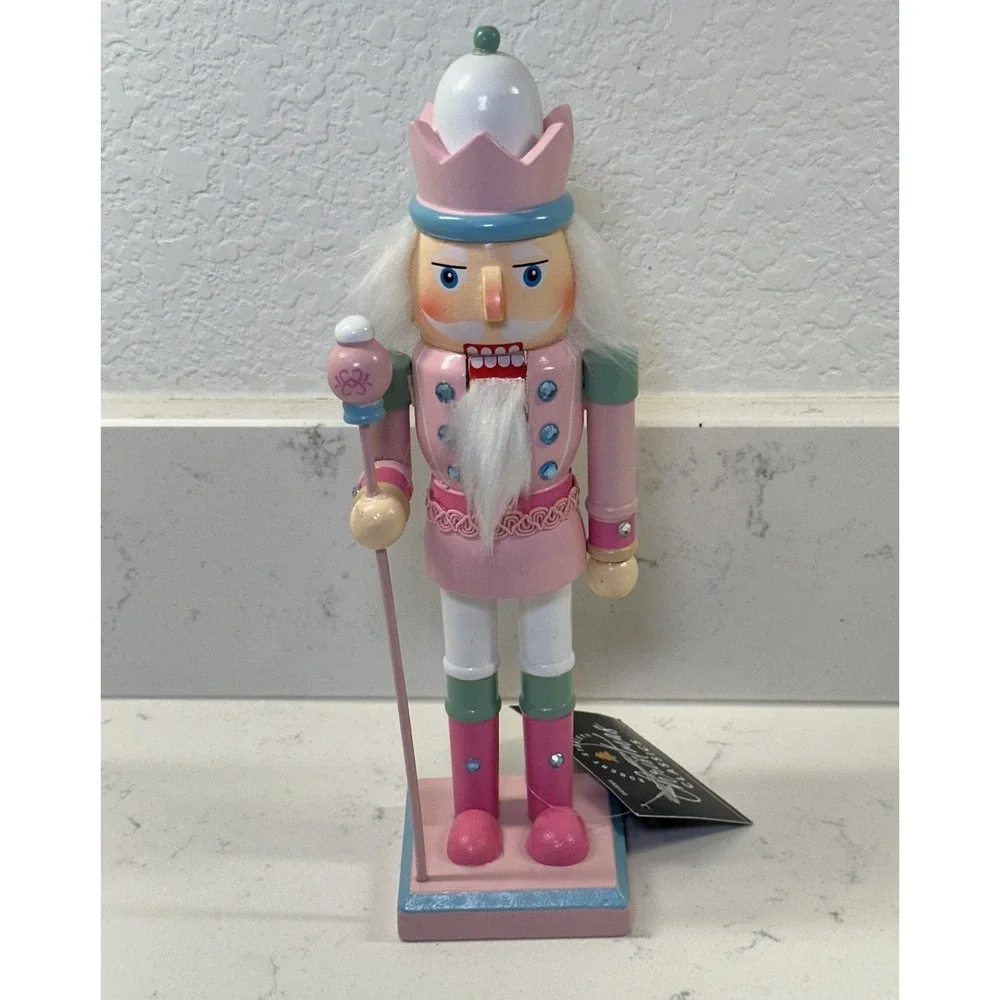 Hobby Lobby Robert Stanley Pink Pastel Nutcracker With Staff Christmas 10